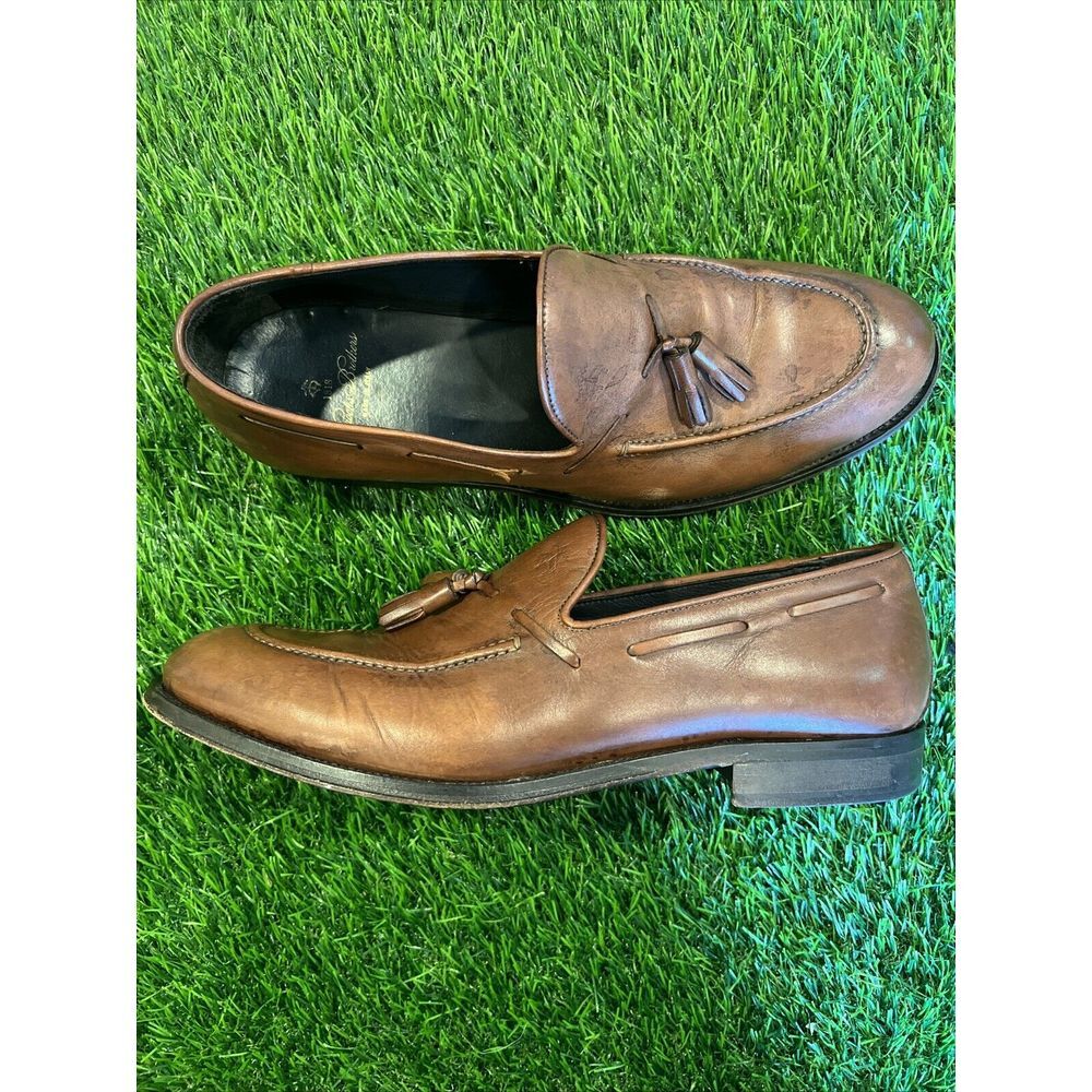 Brooks Brothers 1818 Dress Tassel Loafers Brown Sz 9 Made In Italy Vero Cuoio